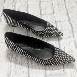 Zara embellished crystal rhinestone ballet small heels size39